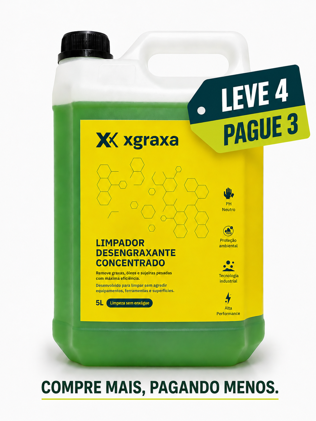 Xgraxa - Limpador Desengraxante Concentrado 5L